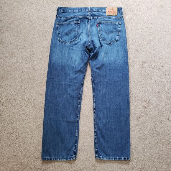 Levi's 569 34x32 (Fits 36x31) Mens Blue Denim Stonewash Straight Leg Jeans - Picture 3 of 10